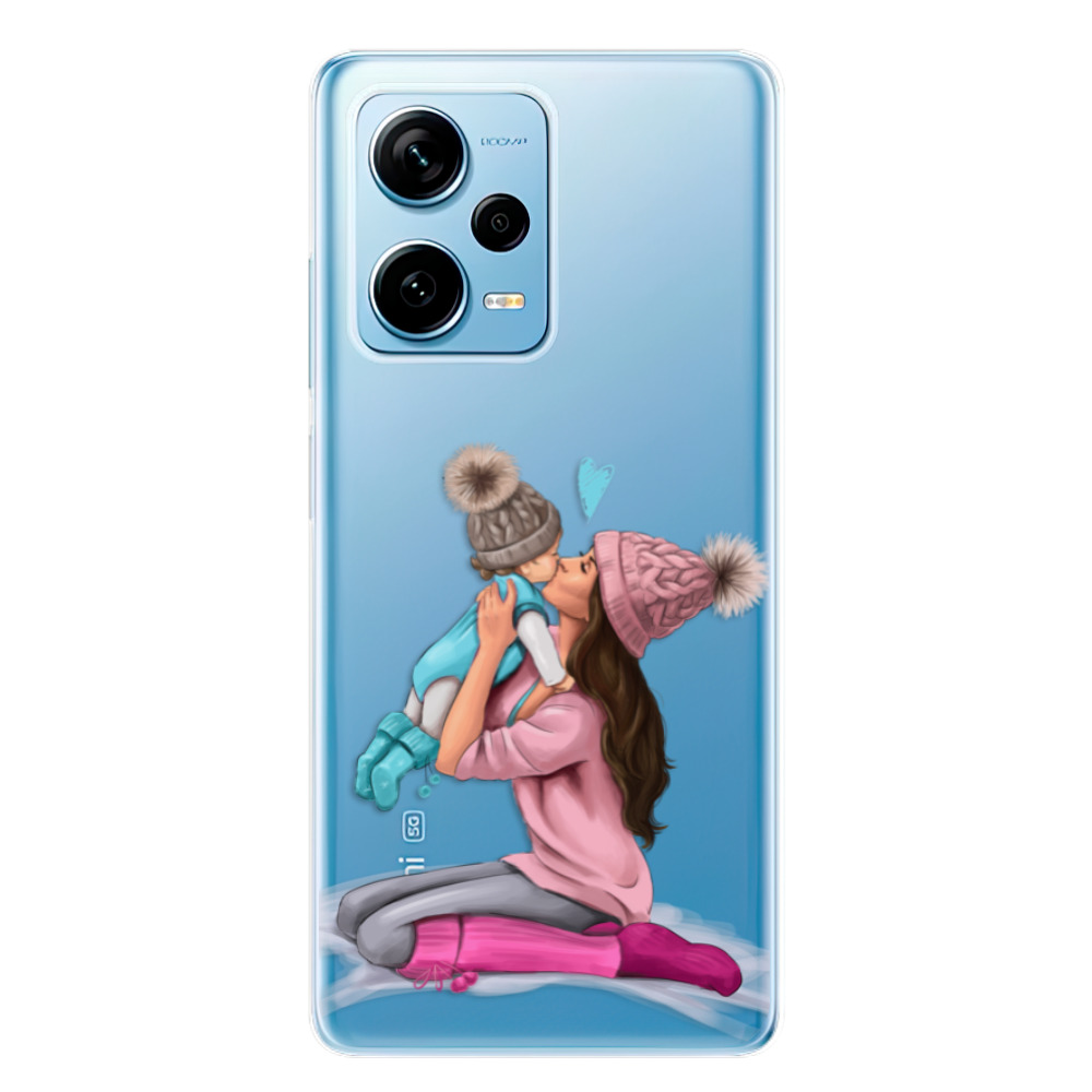 Odolné silikónové puzdro iSaprio - Kissing Mom - Brunette and Boy - Xiaomi Redmi Note 12 Pro+ 5G