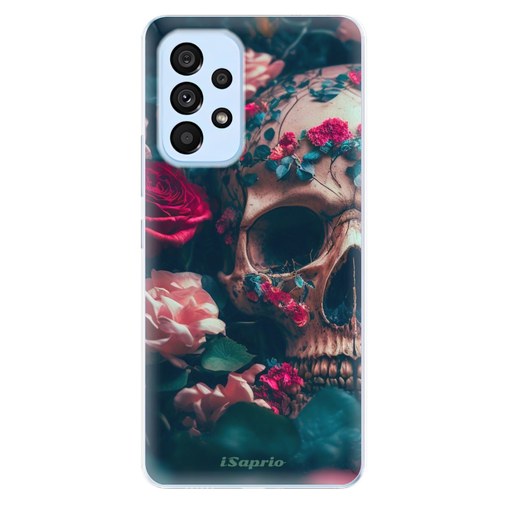 Odolné silikónové puzdro iSaprio - Skull in Roses - Samsung Galaxy A53 5G