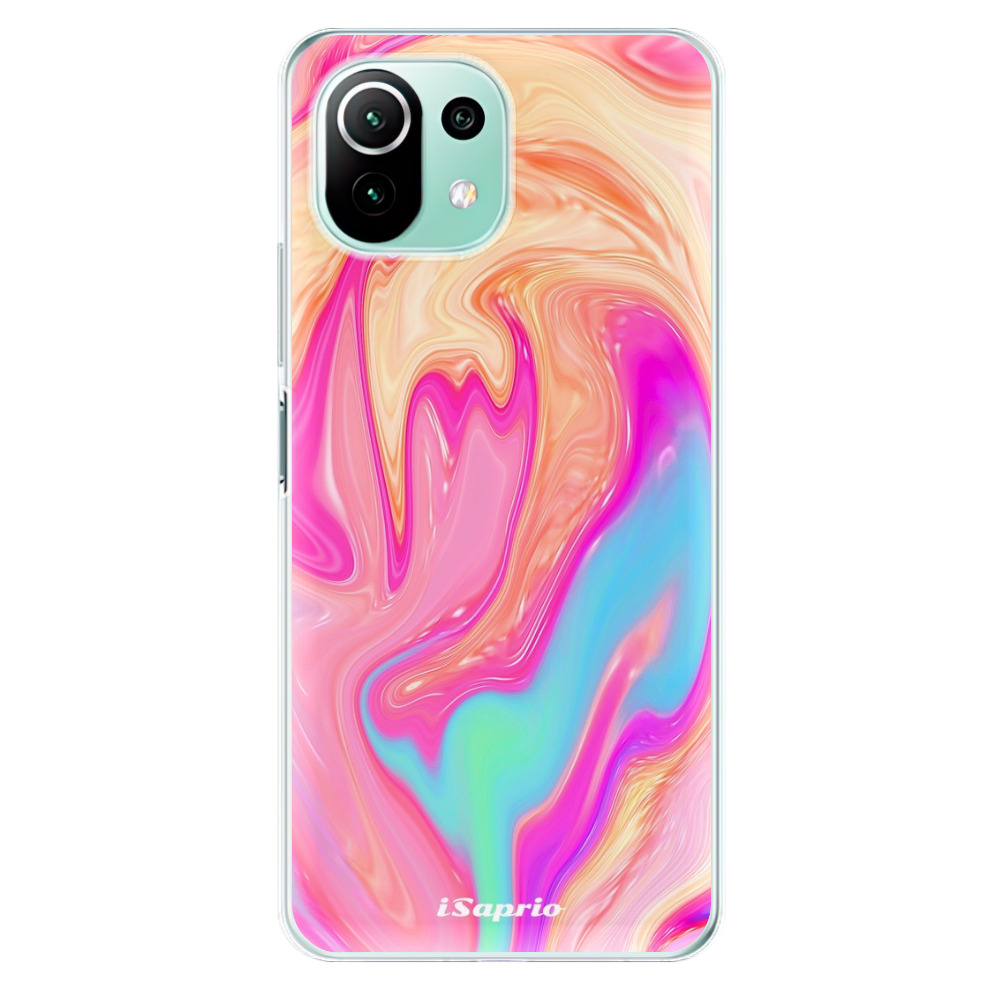 Odolné silikónové puzdro iSaprio - Orange Liquid - Xiaomi Mi 11 Lite