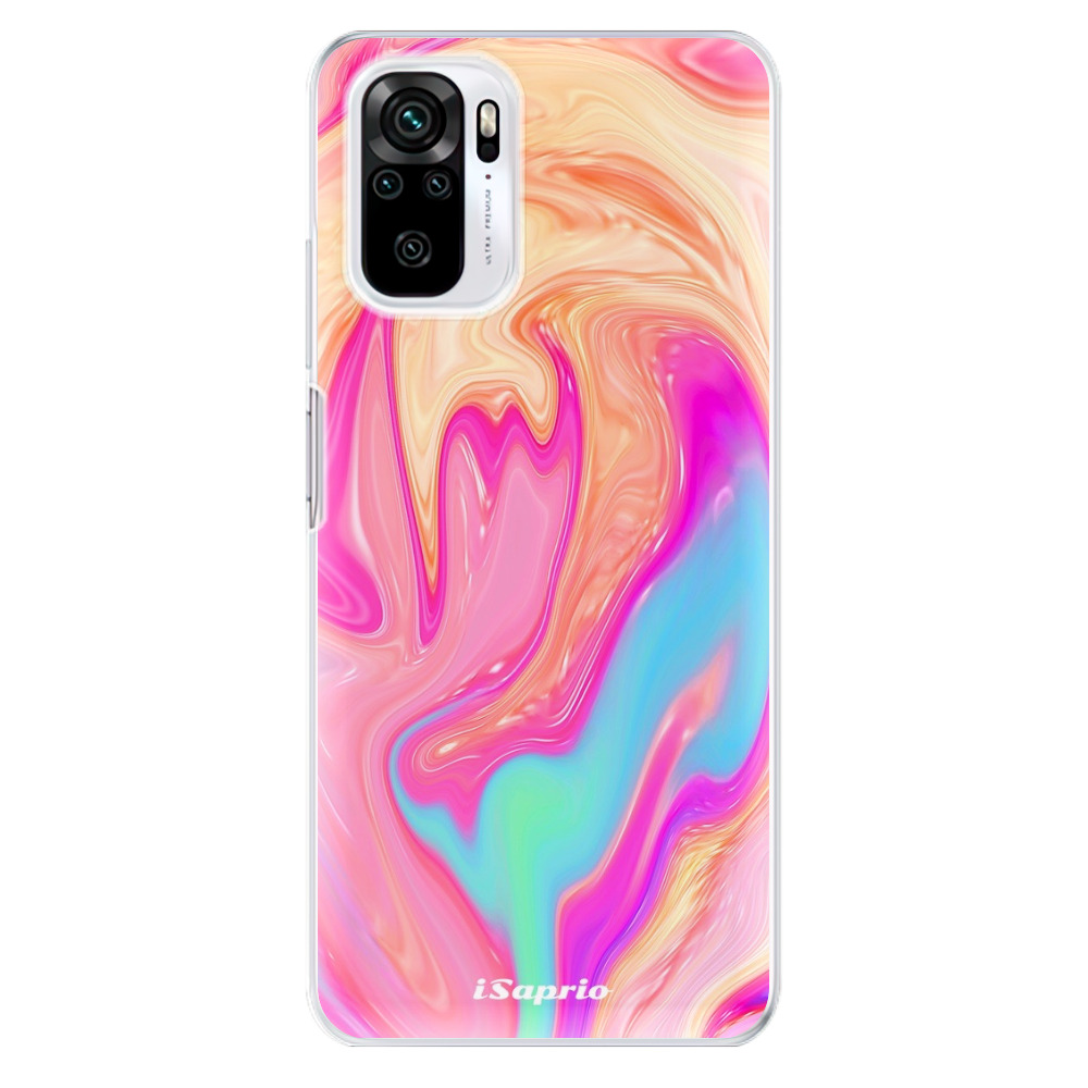 Odolné silikónové puzdro iSaprio - Orange Liquid - Xiaomi Redmi Note 10 / Note 10S