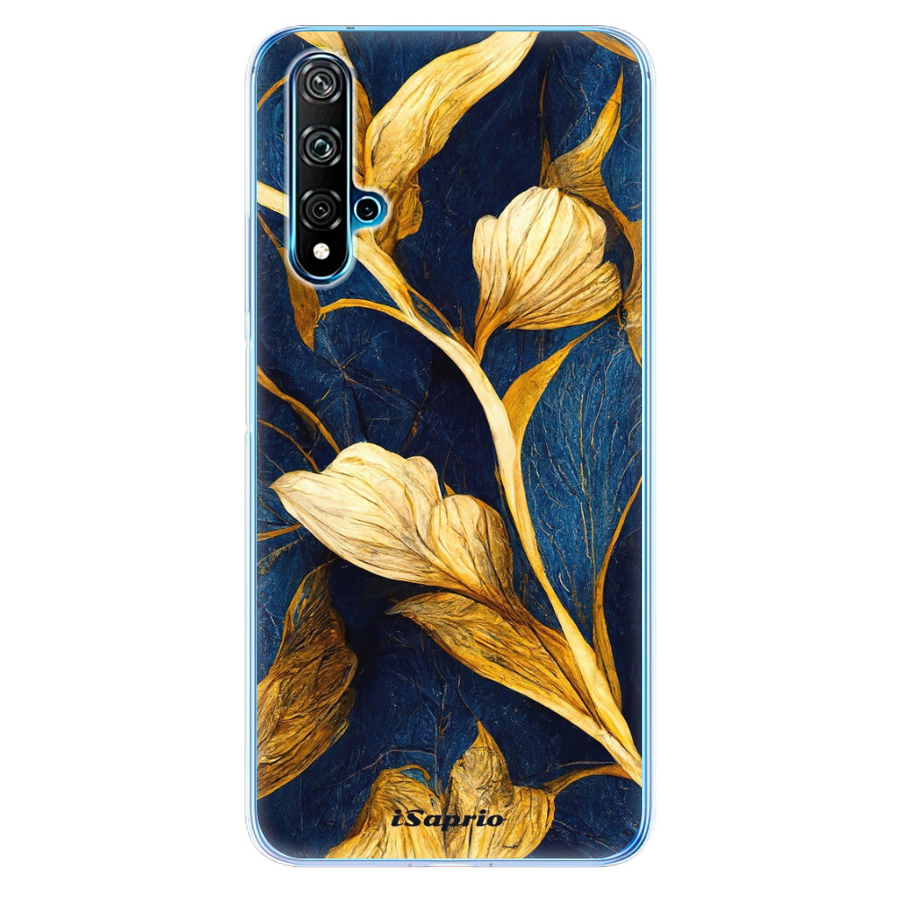 Odolné silikónové puzdro iSaprio - Gold Leaves - Huawei Nova 5T