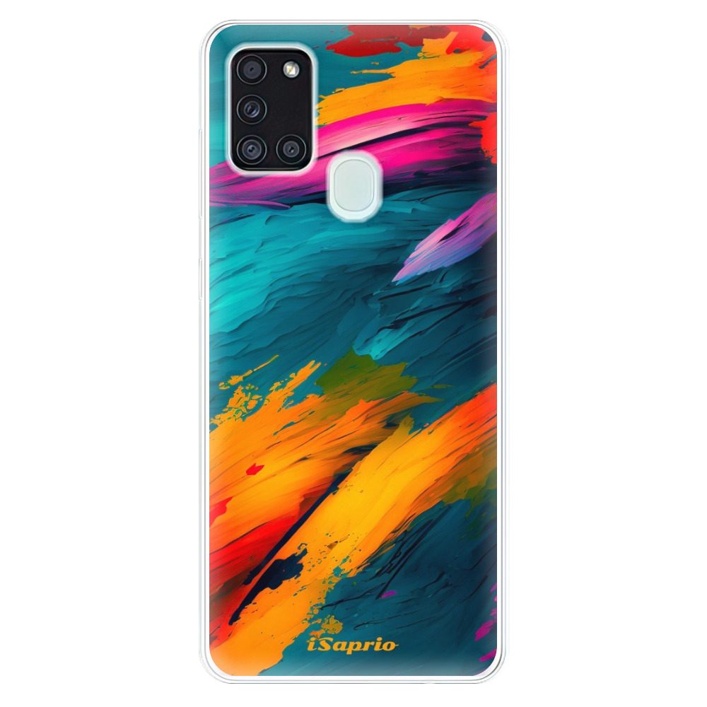Odolné silikónové puzdro iSaprio - Blue Paint - Samsung Galaxy A21s