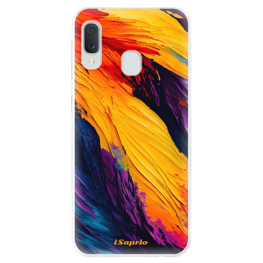 Odolné silikónové puzdro iSaprio - Orange Paint - Samsung Galaxy A20e