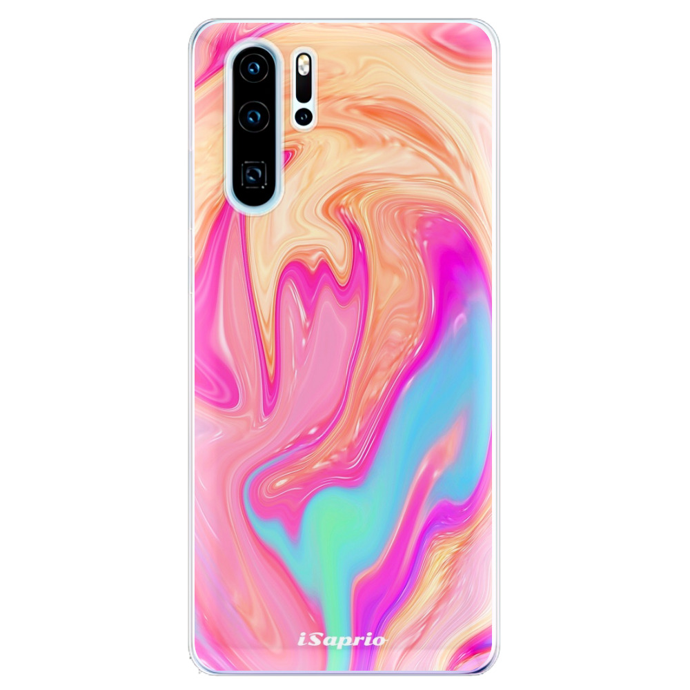 Odolné silikónové puzdro iSaprio - Orange Liquid - Huawei P30 Pro