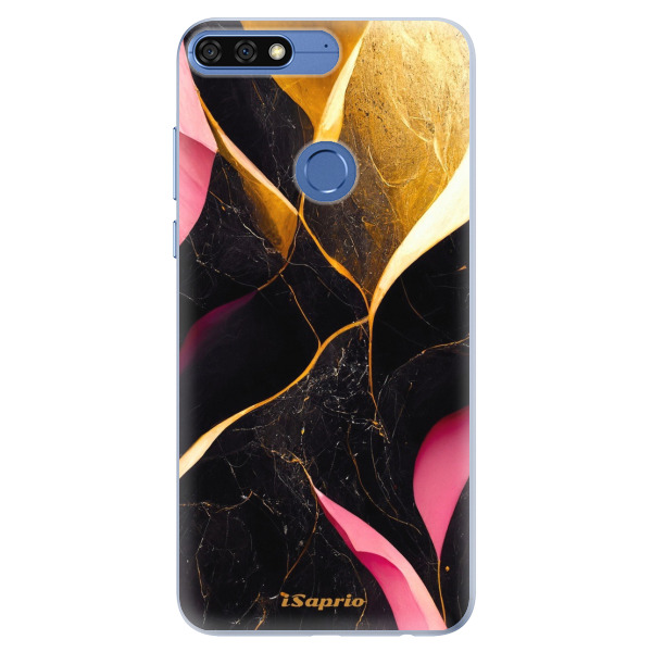 Silikónové puzdro iSaprio - Gold Pink Marble - Huawei Honor 7C