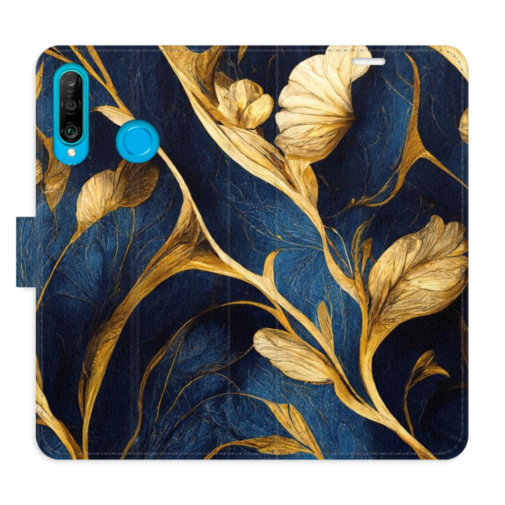 Flipové puzdro iSaprio - GoldBlue - Huawei P30 Lite