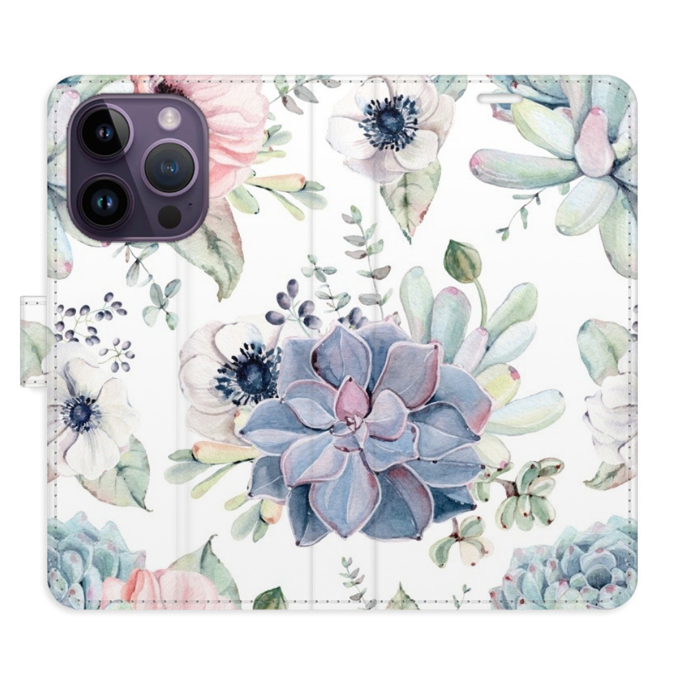 Flipové puzdro iSaprio - Succulents - iPhone 14 Pro