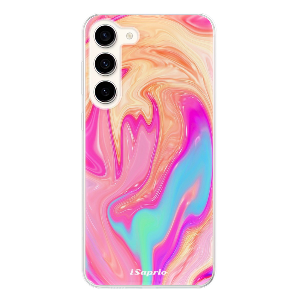 Odolné silikónové puzdro iSaprio - Orange Liquid - Samsung Galaxy S23+ 5G