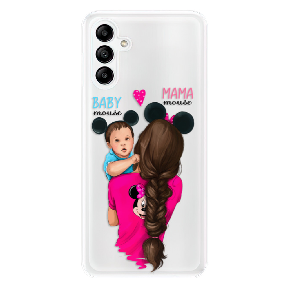 Odolné silikónové puzdro iSaprio - Mama Mouse Brunette and Boy - Samsung Galaxy A04s