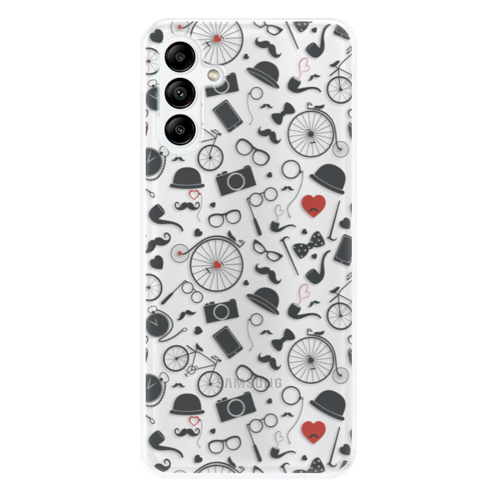 Odolné silikónové puzdro iSaprio - Vintage Pattern 01 - black - Samsung Galaxy A04s