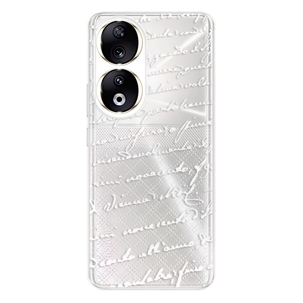 Odolné silikónové puzdro iSaprio - Handwriting 01 - white - Honor 90 5G