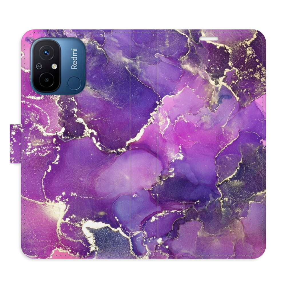 Flipové puzdro iSaprio - Purple Marble - Xiaomi Redmi 12C