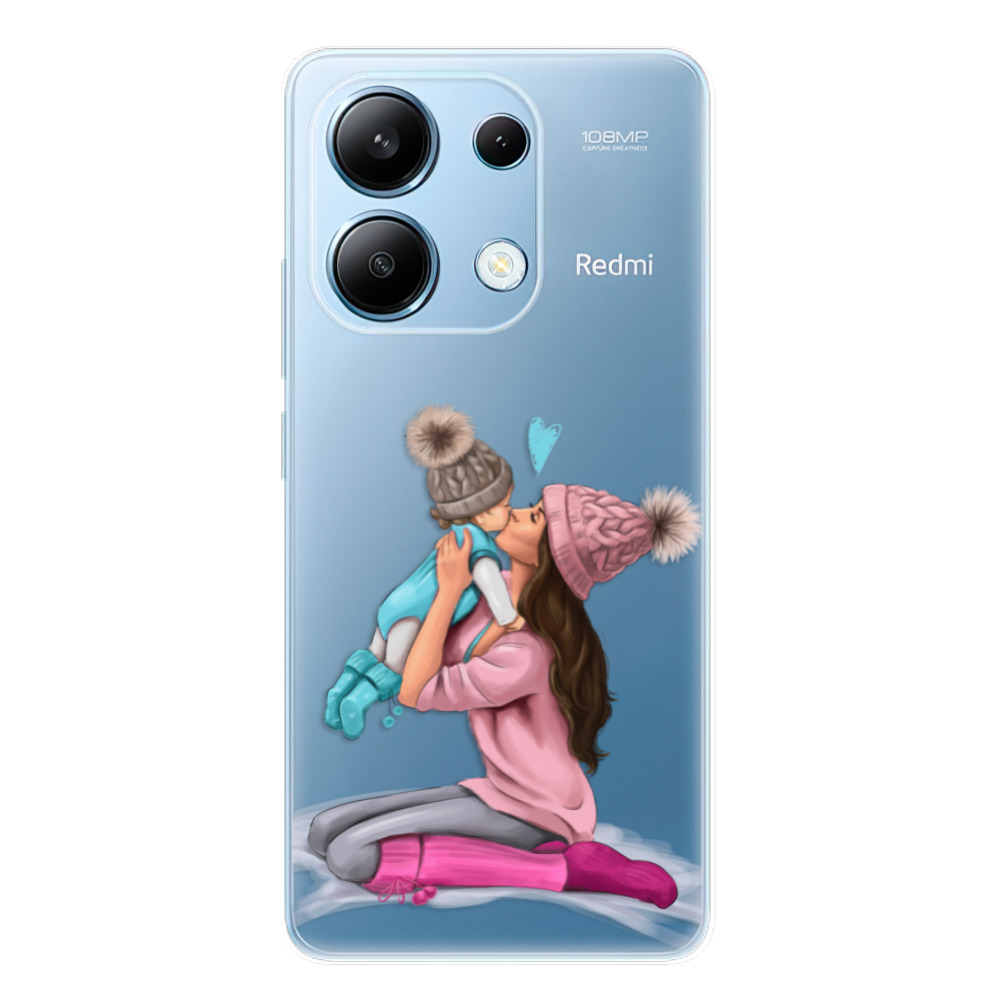 Odolné silikónové puzdro iSaprio - Kissing Mom - Brunette and Boy - Xiaomi Redmi Note 13