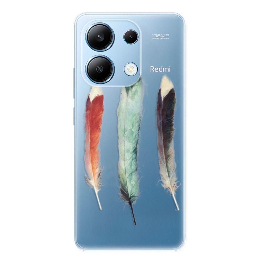 Odolné silikónové puzdro iSaprio - Three Feathers - Xiaomi Redmi Note 13