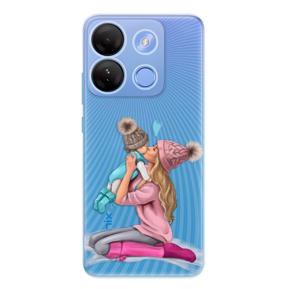 Odolné silikónové puzdro iSaprio - Kissing Mom - Blond and Boy - Infinix Smart 7