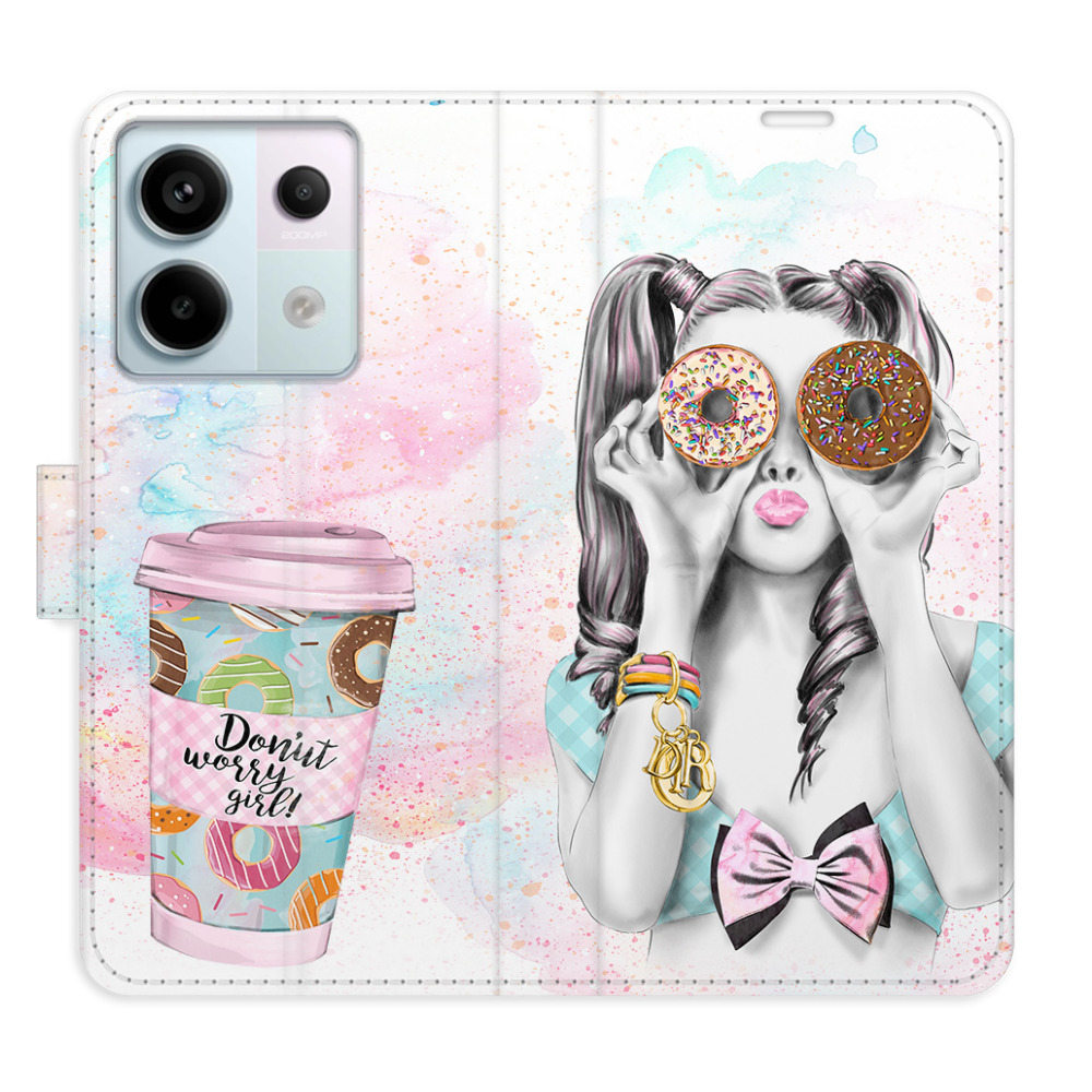 Flipové puzdro iSaprio - Donut Worry Girl - Xiaomi Redmi Note 13 Pro+ 5G