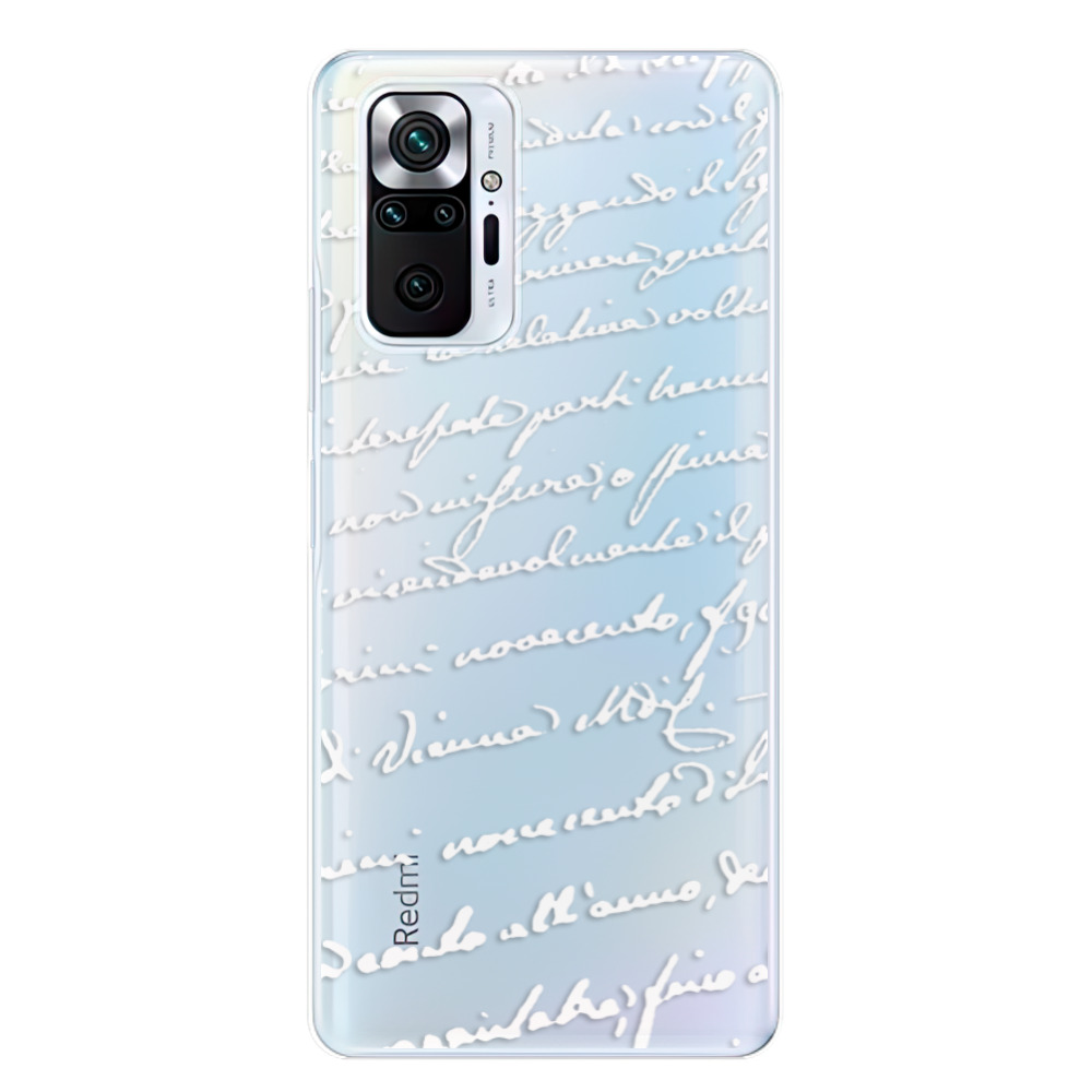 Odolné silikónové puzdro iSaprio - Handwriting 01 - white - Xiaomi Redmi Note 10 Pro