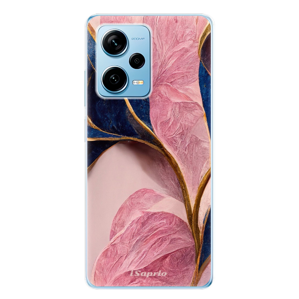Odolné silikónové puzdro iSaprio - Pink Blue Leaves - Xiaomi Redmi Note 12 Pro+ 5G