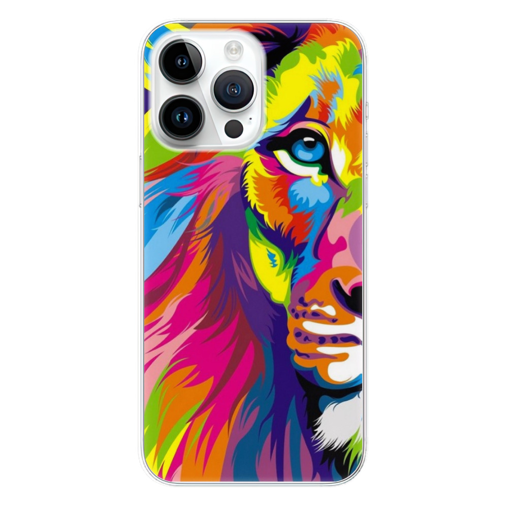 Odolné silikónové puzdro iSaprio - Rainbow Lion - iPhone 15 Pro Max