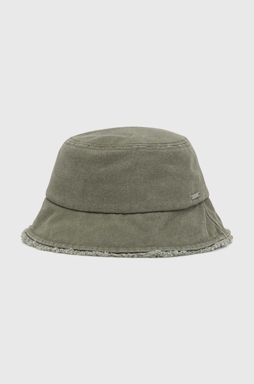 Bavlnený klobúk Roxy zelená farba, bavlnený, ERJHA04254