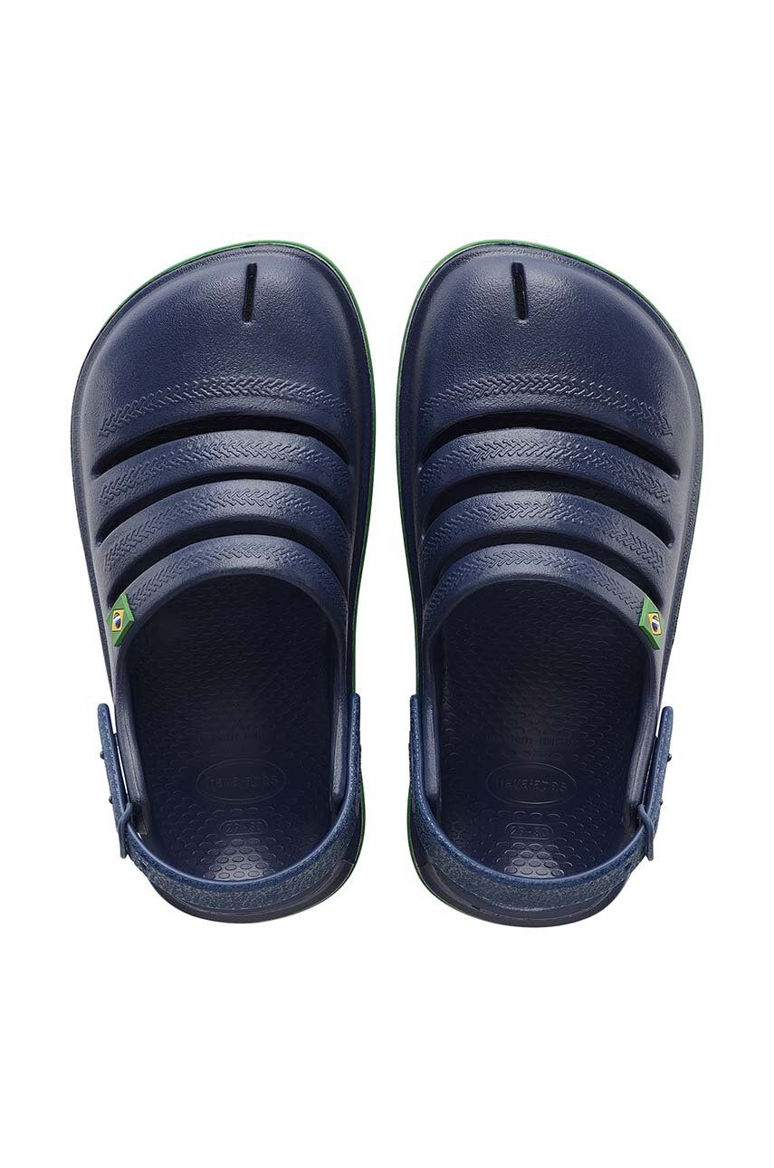 Detské šľapky Havaianas KIDS CLOG BRASIL tmavomodrá farba