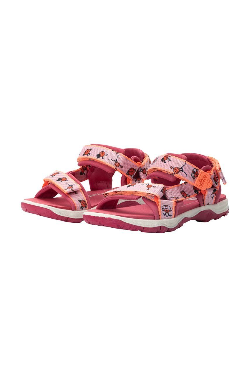 Detské sandále Jack Wolfskin SMILEYWORLD ružová farba