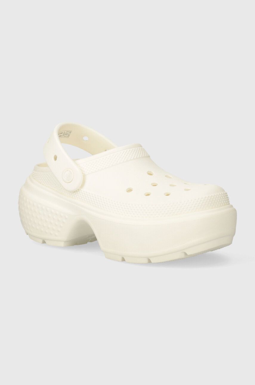 Šľapky Crocs Stomp Slide dámske, béžová farba, na platforme, 209347.0WV
