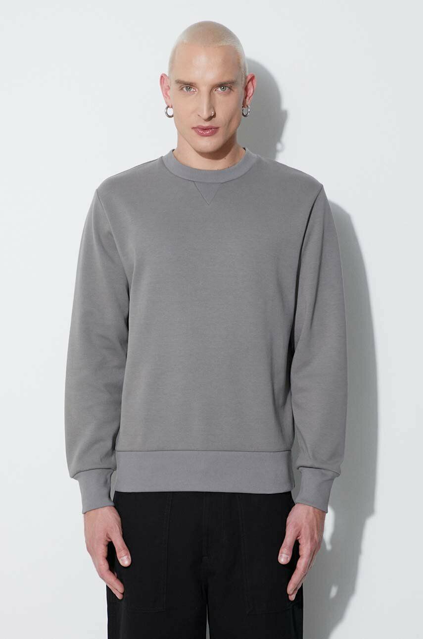 Bavlnená mikina A.P.C. Sweat Duck pánska, šedá farba, jednofarebná, COGAW-M27771 KHAKI