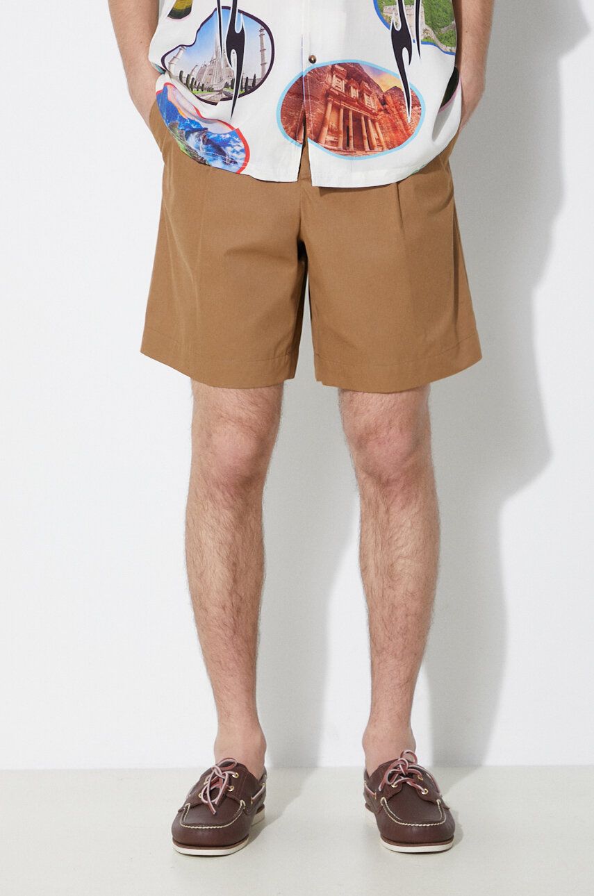 Bavlnené šortky A.P.C. short crew hnedá farba, COGXS-H10198