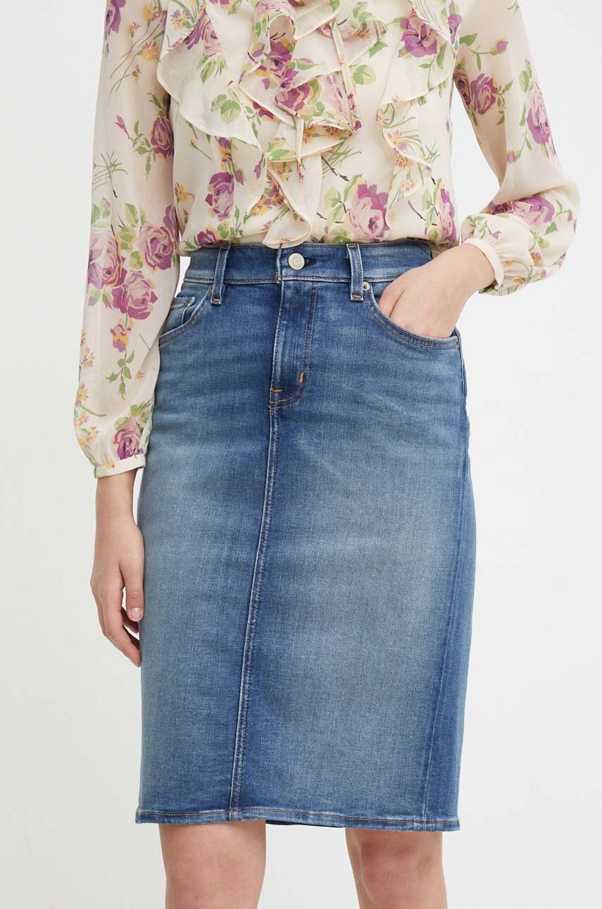 Rifľová sukňa Lauren Ralph Lauren mini, rovný strih, 200817846