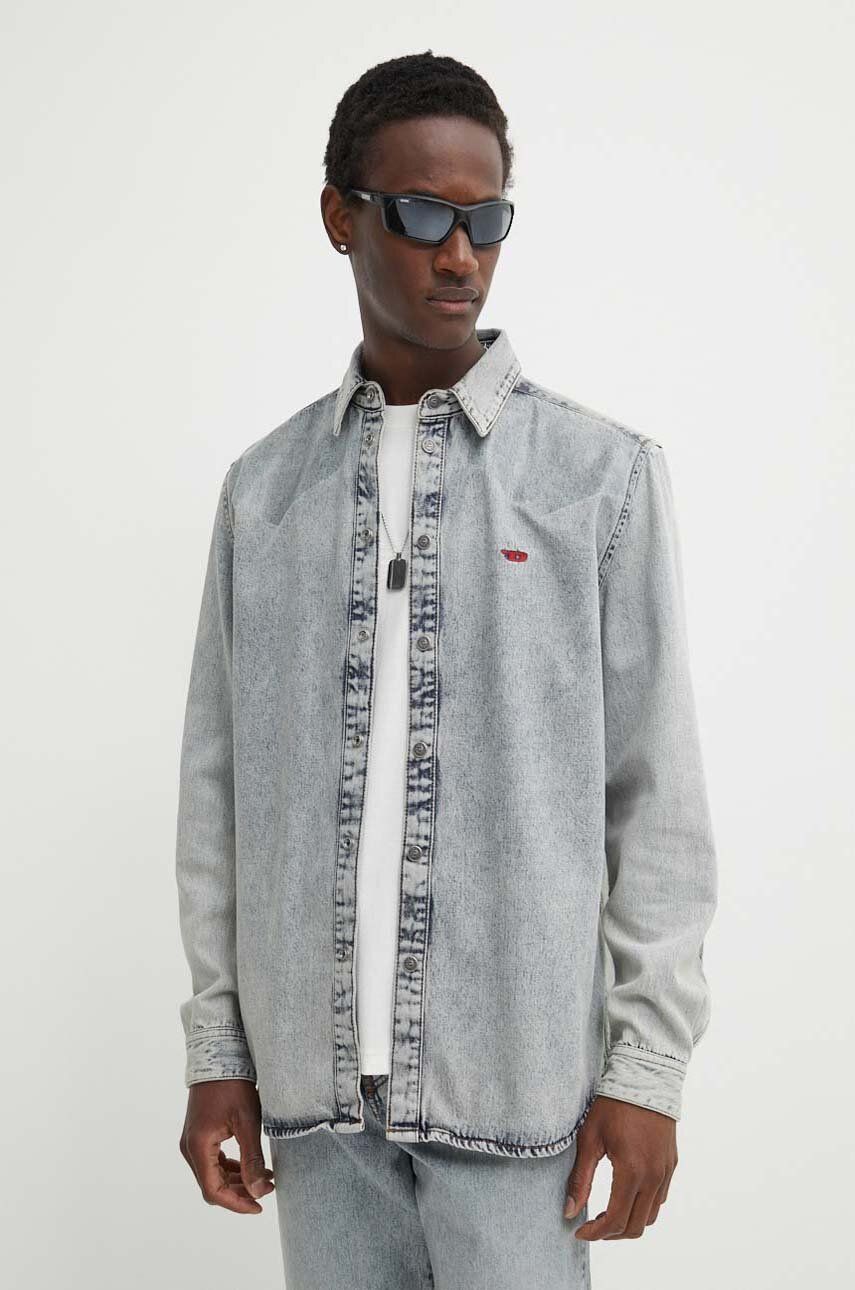 Rifľová košeľa Diesel D-SIMPLY-S2 CAMICIA pánska, regular, s klasickým golierom, A13257.09I38