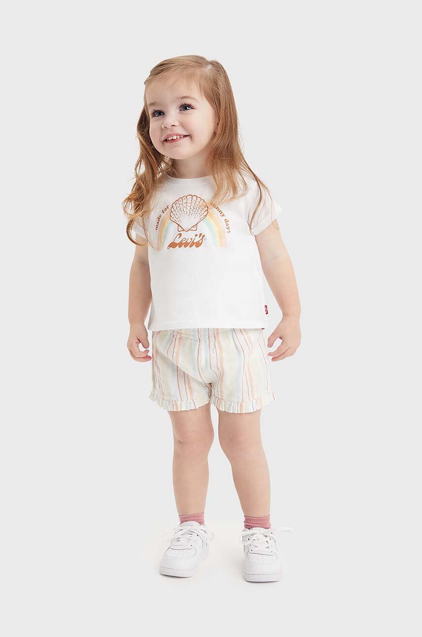 Sada pre bábätká Levi's LVG SHELL TEE & SHORT SET žltá farba