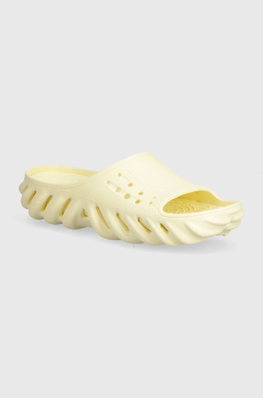 Šľapky Crocs Echo Slide dámske, žltá farba, na platforme, 208170