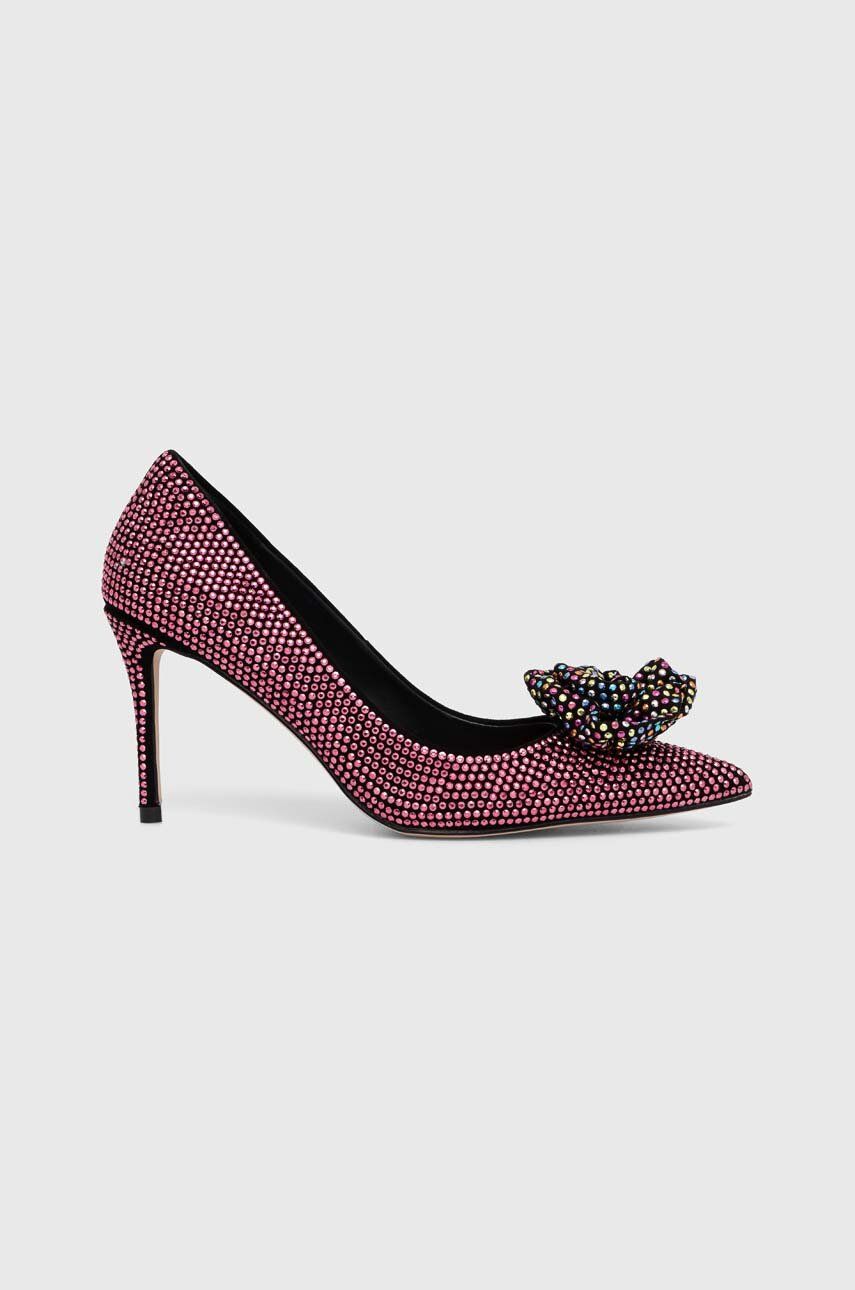 Semišové lodičky Kurt Geiger London ružová farba