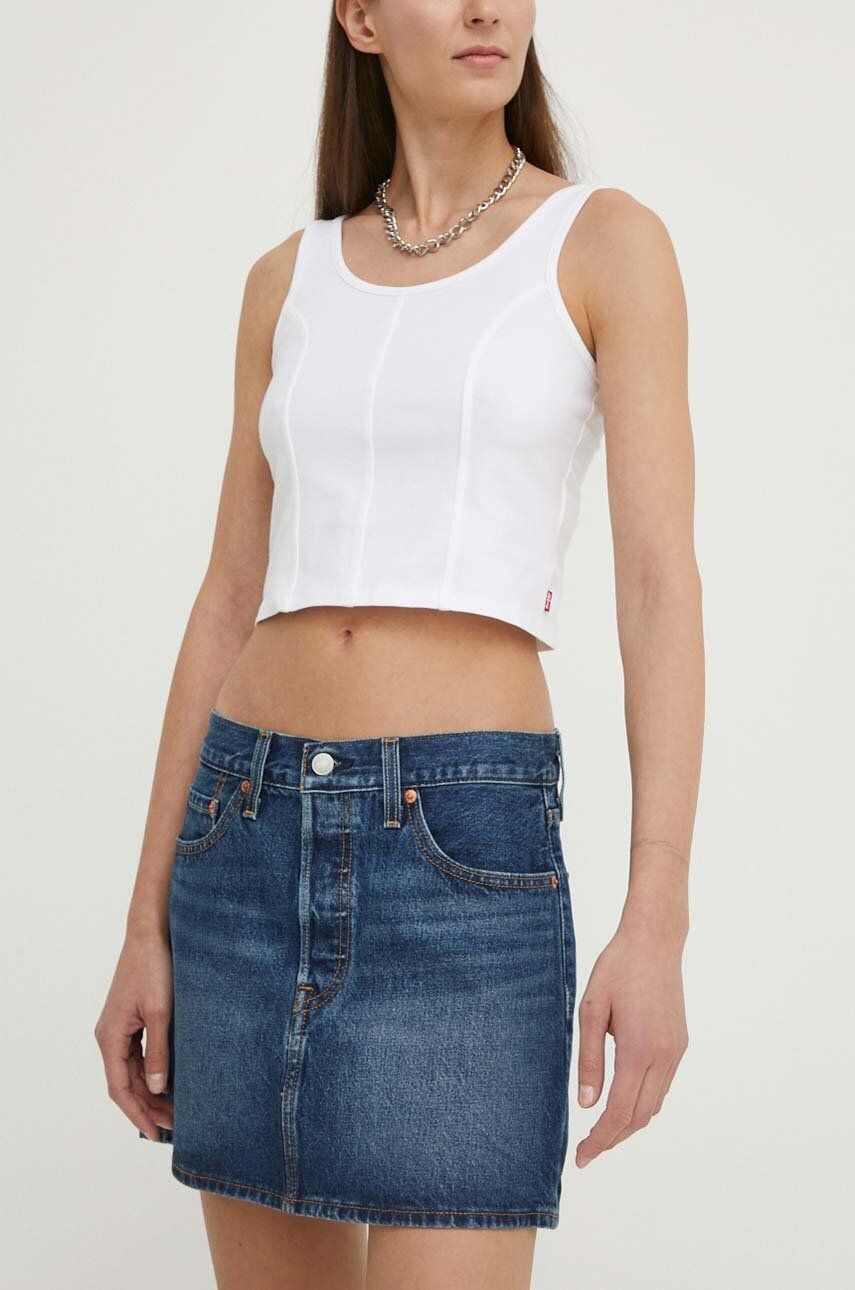 Rifľová sukňa Levi's mini, rovný strih