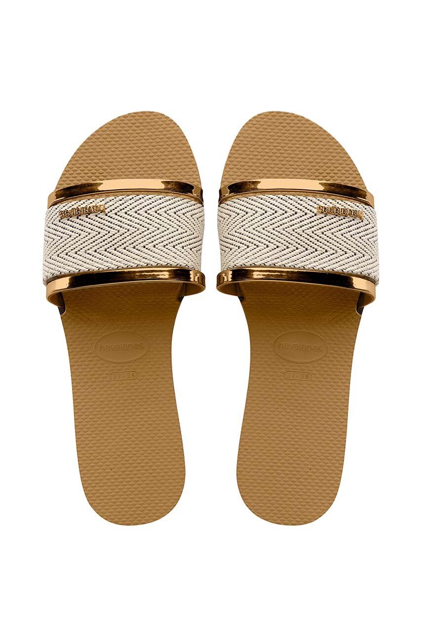 Šľapky Havaianas YOU TRANCOSO PREMIUM dámske, zlatá farba, 4146063.1856