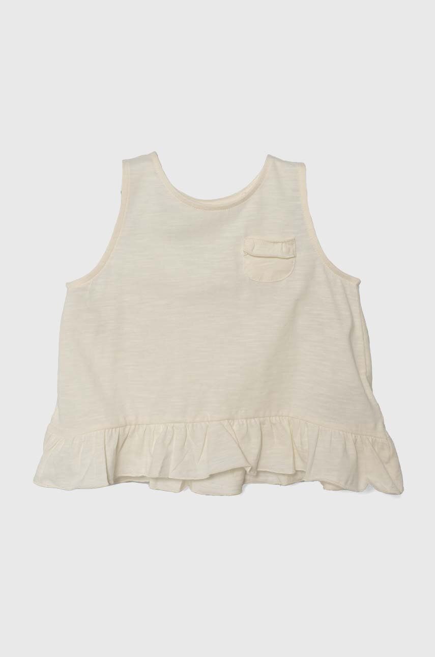 Detský bavlnený top zippy biela farba