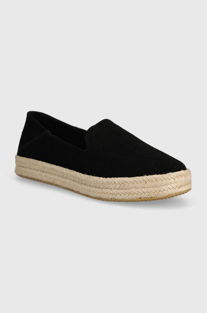 Espadrilky Toms Carolina čierna farba, na platforme, 10020690
