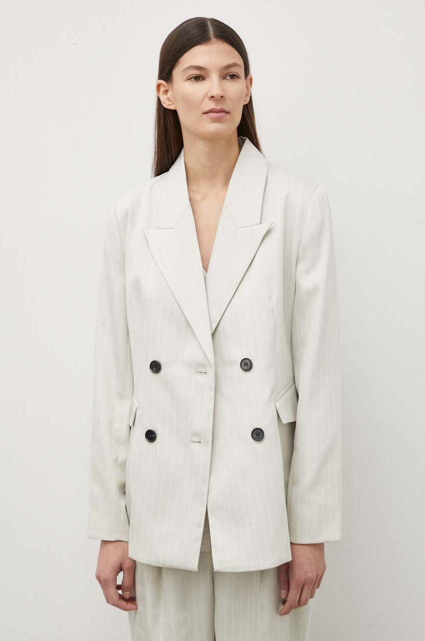 Sako Bruuns Bazaar PinBBTonya blazer šedá farba, dvojradová, vzorovaná, BBW3833