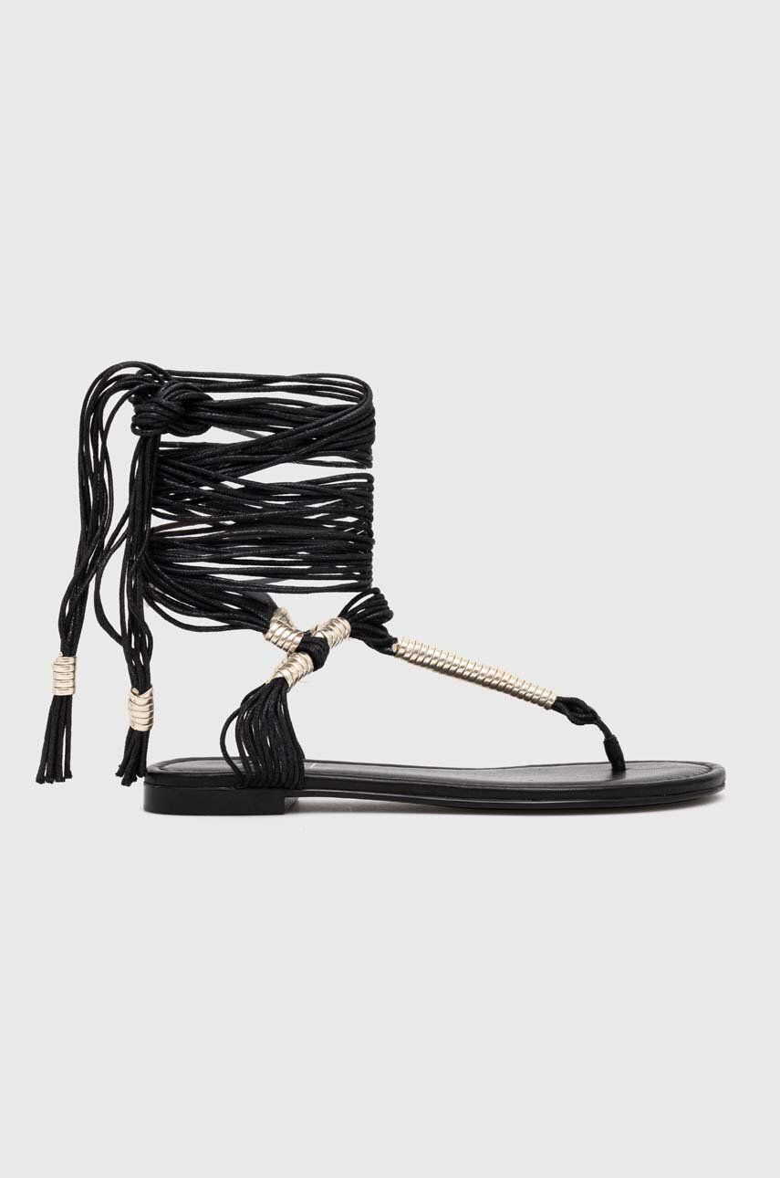 Sandále AGL Summer Gladiator dámske, čierna farba, D656083PHKL0561013
