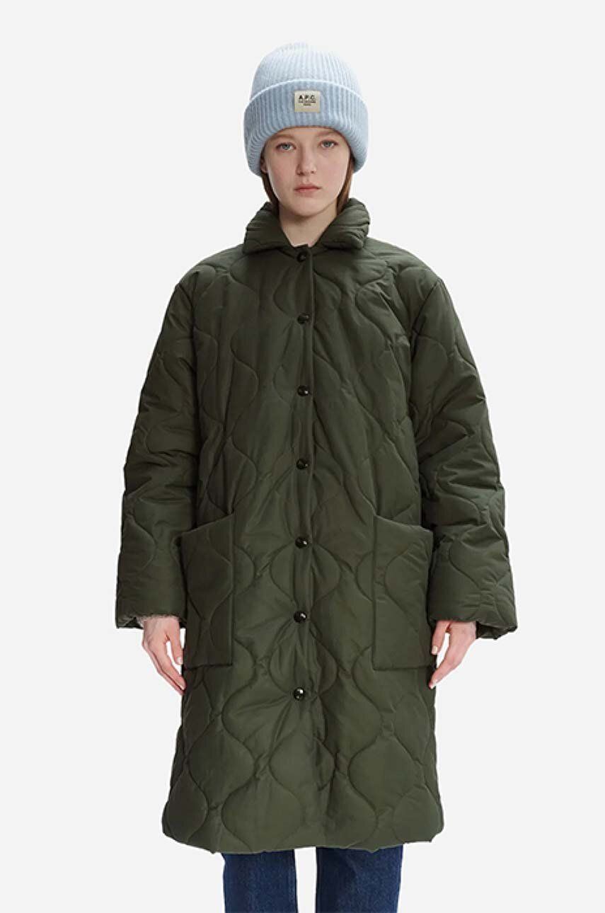 Bunda A.P.C. Manteau Sarah COEZV.F01502-MILITARYKH, dámska, zelená farba, prechodná