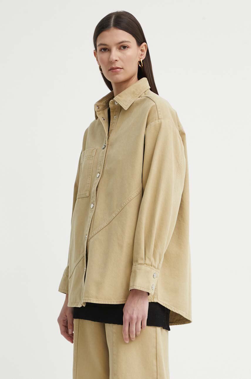 Rifľová bunda AERON ANITA dámska, zelená farba, prechodná, oversize, AW24RSSH152451