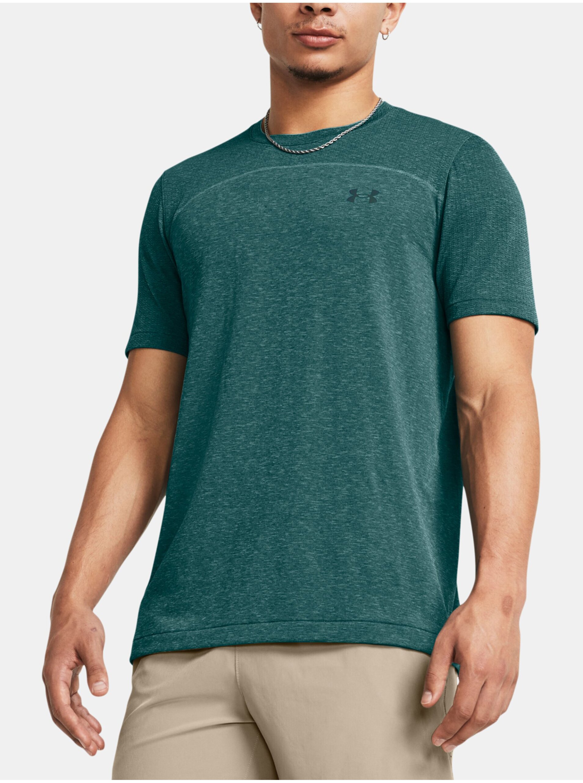 Petrolejové športové tričko Under Armour UA Rush Seamless Wordmark SS