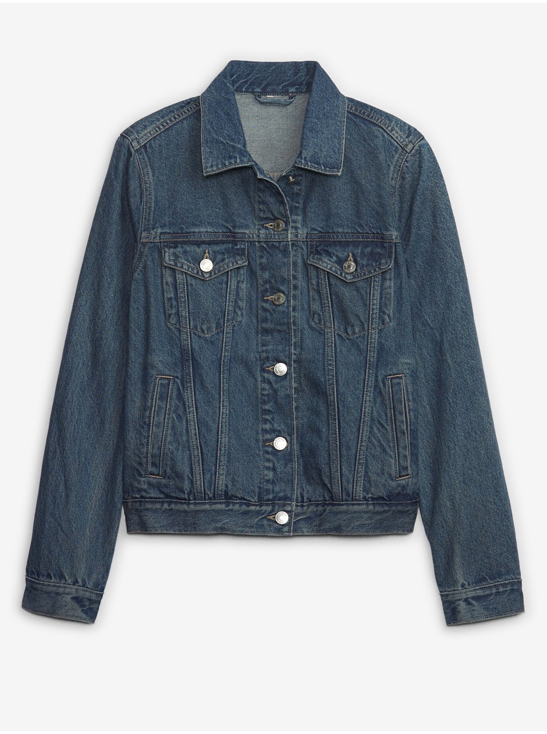 Tmavomodrá dámska rifľová bunda GAP