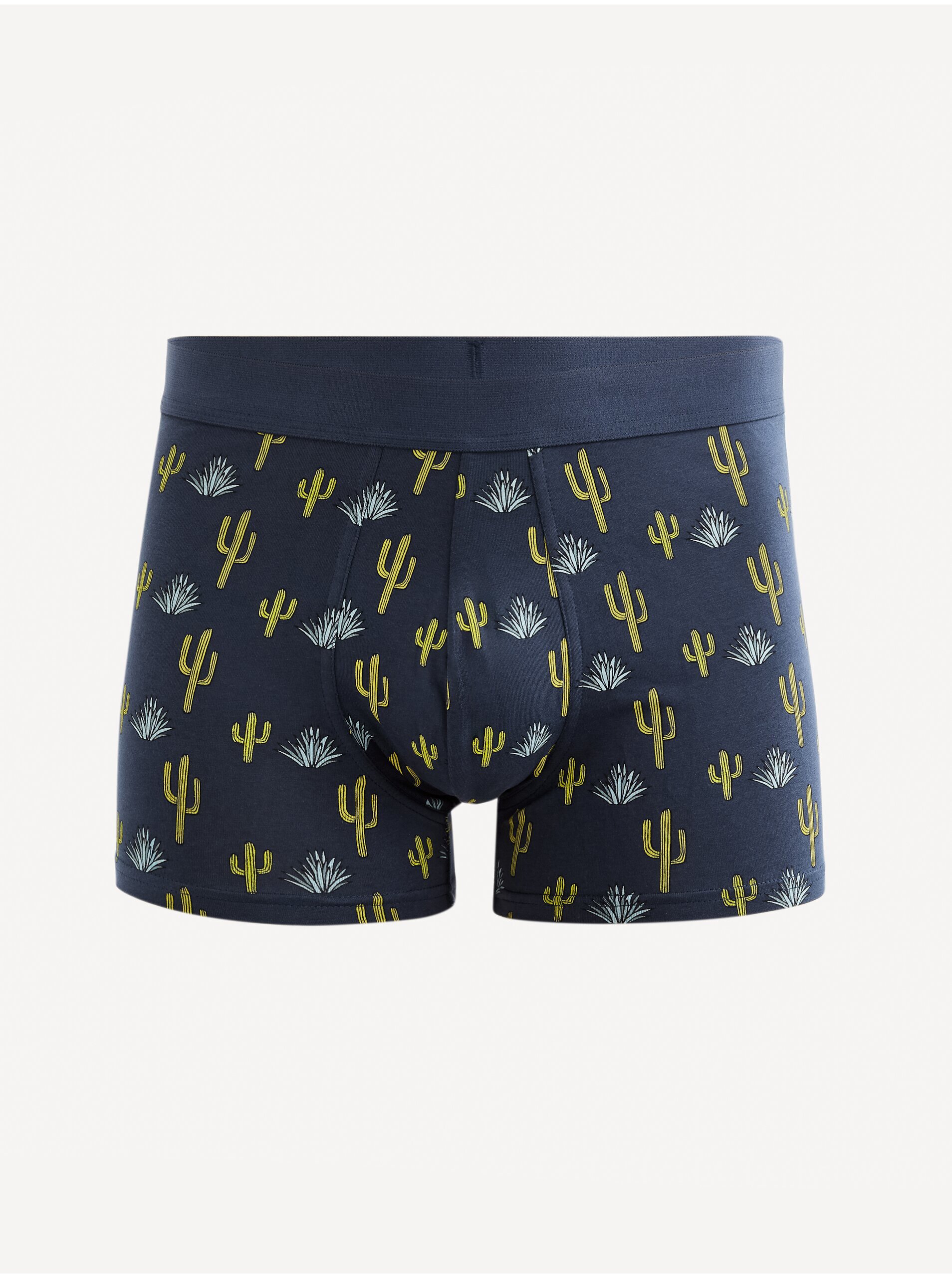 Tmavomodré pánske vzorované boxerky Celio Gibocactus