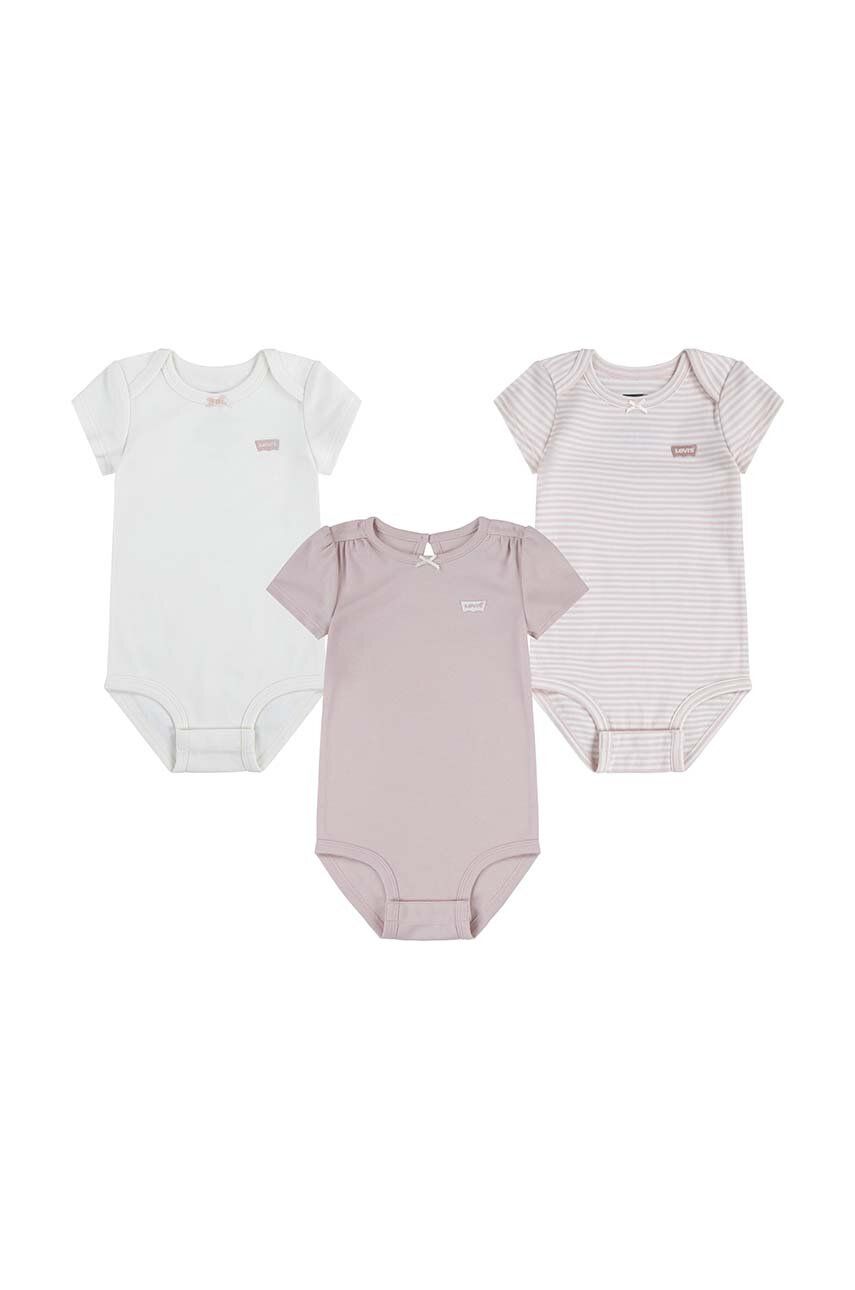 Bavlnené body pre bábätká Levi's LVG 3PK BOW BODYSUIT SET 3-pak