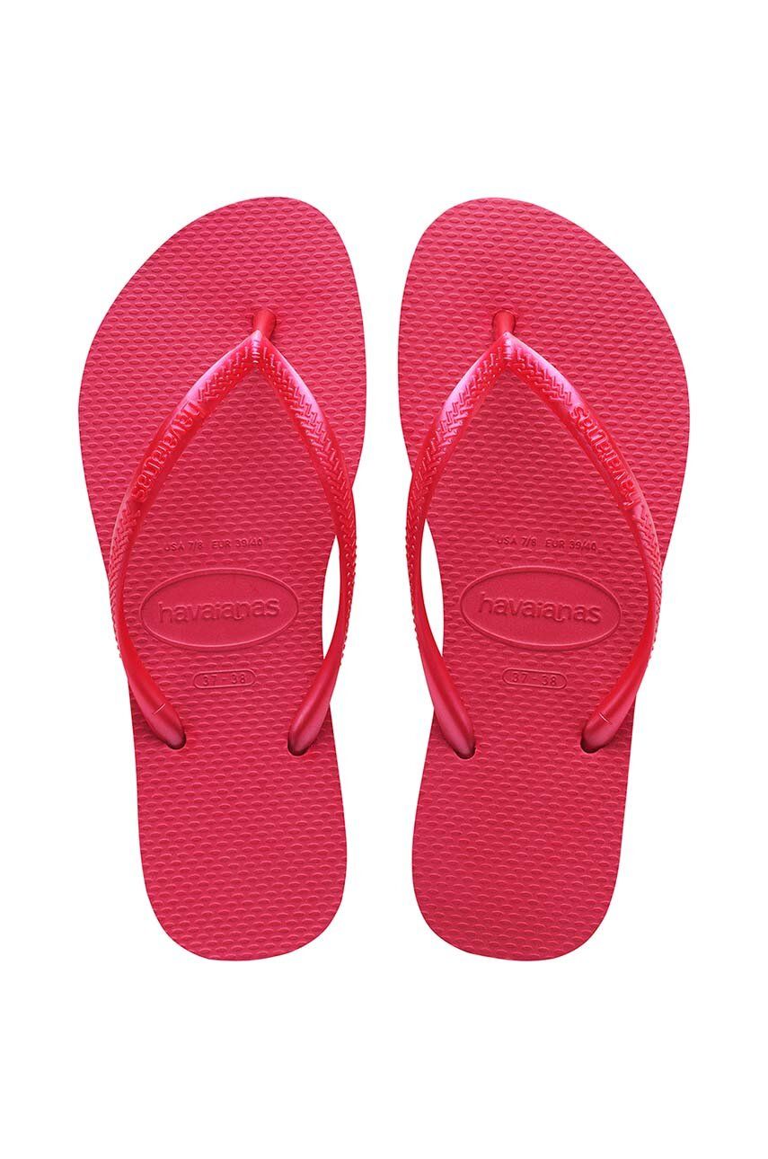 Žabky Havaianas SLIM dámske, ružová farba, na plochom podpätku, 4000030.5241