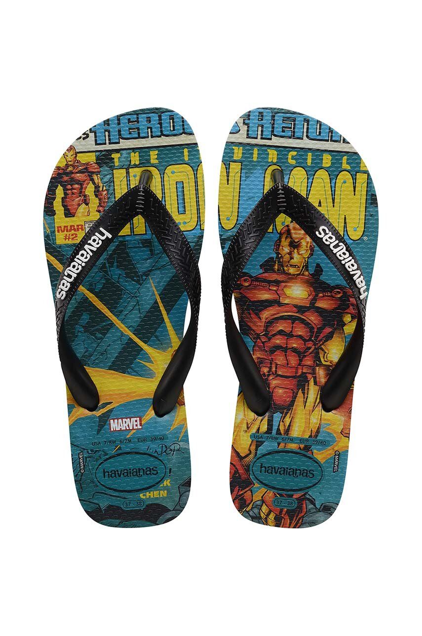 Žabky Havaianas TOP MARVEL pánske, čierna farba, 4147012.5266