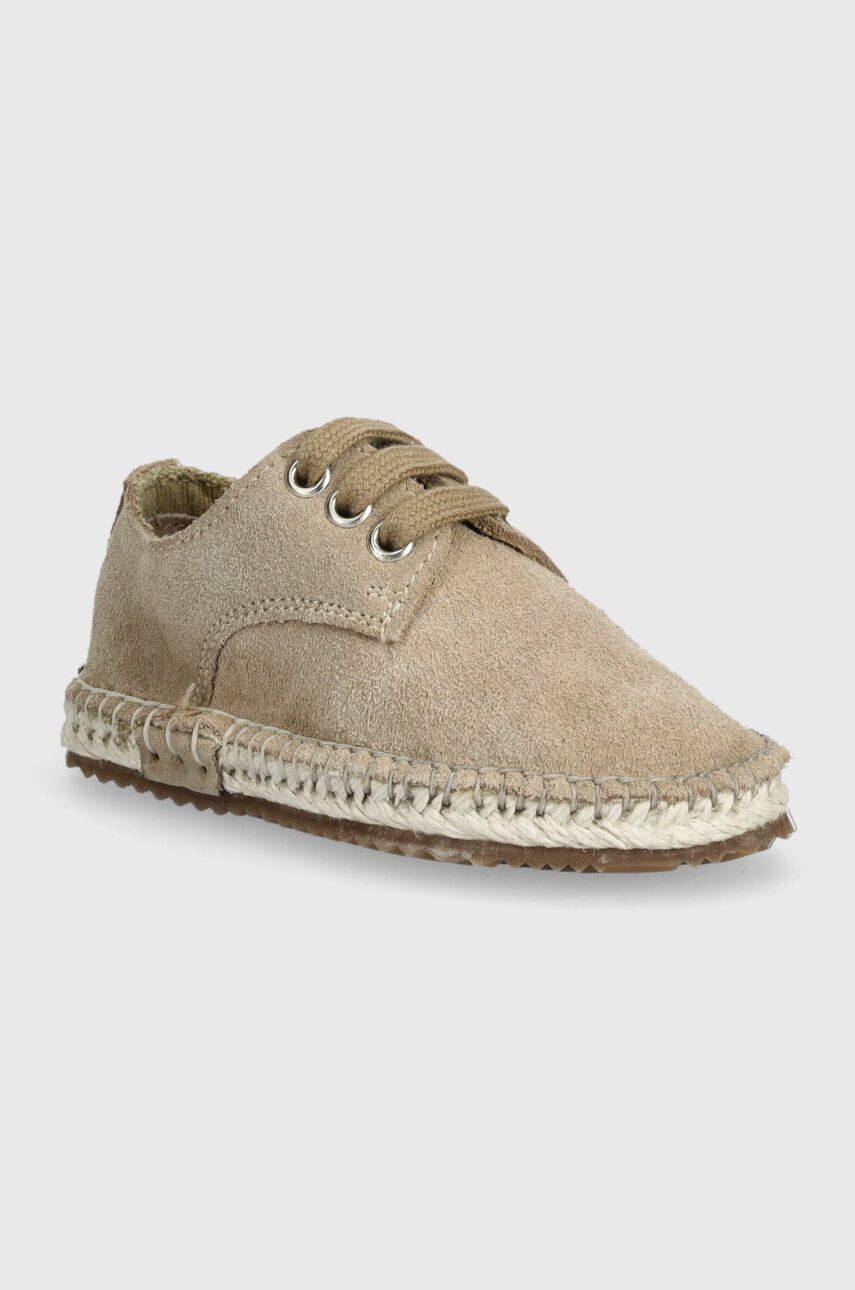 Detské semišové poltopánky zippy béžová farba