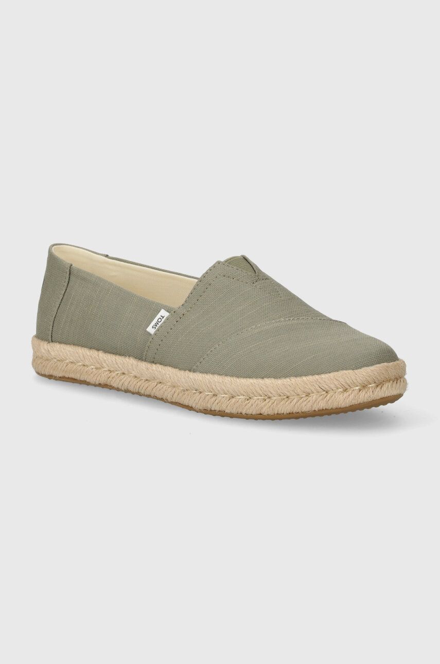 Espadrilky Toms Alpargata Rope 2.0 zelená farba, 10020859